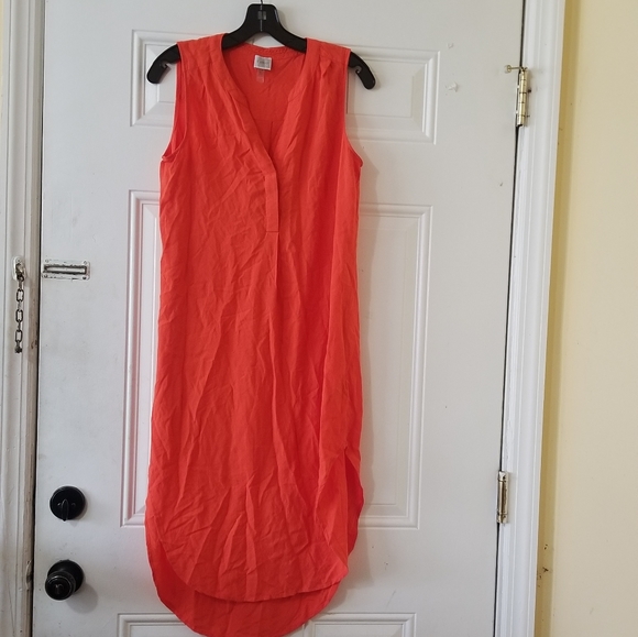 Orange V Neck Midi Medium - Picture 1 of 9